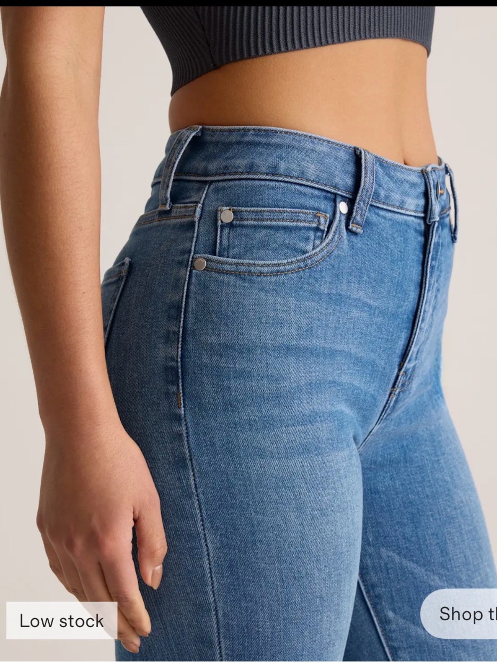 Quince Bella Stretch High-Rise Kick Flare Jeans. 30 waist, 28 inseam - Picture 5 of 13